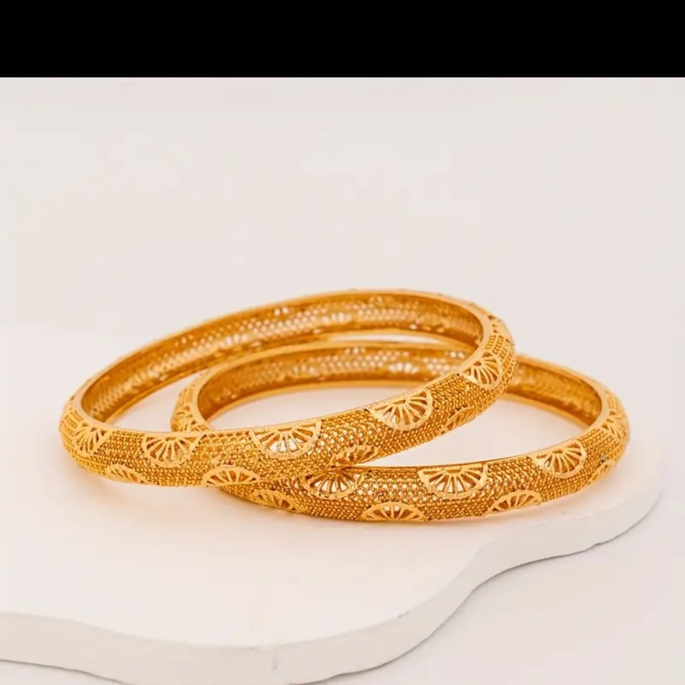 Elegant 2 Pc  Gold Plated Bangles set size 2.8